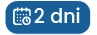 Ikona z kalendarzem, zegarem i napisem "2 mce" w białym obramowaniu na zielonym tle.